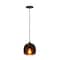 Hello Honey® 8.25" Amber Round Glass & Metal Pendant Lamp with Hardwire